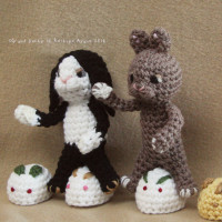 Amigurumi Sebaschan and Usajiro  あみぐるみのセバスちゃんとうさじろう